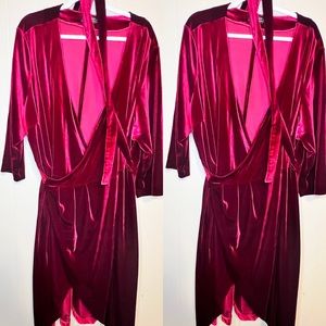 Eloquii size 28 red velvet wrap dress perfect for special occasions!